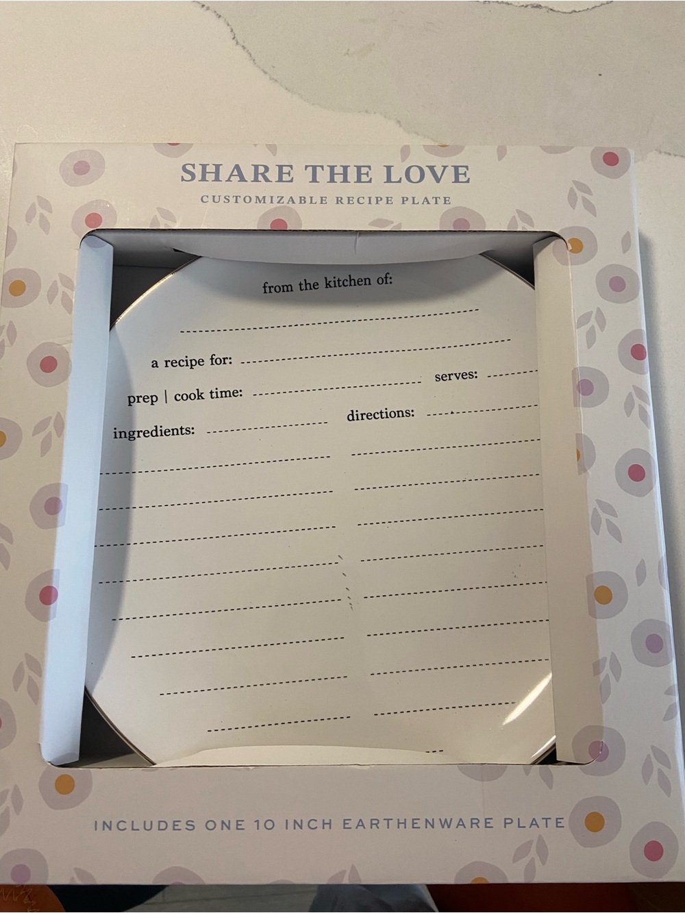 Share The Love Customizable Recipe Plate